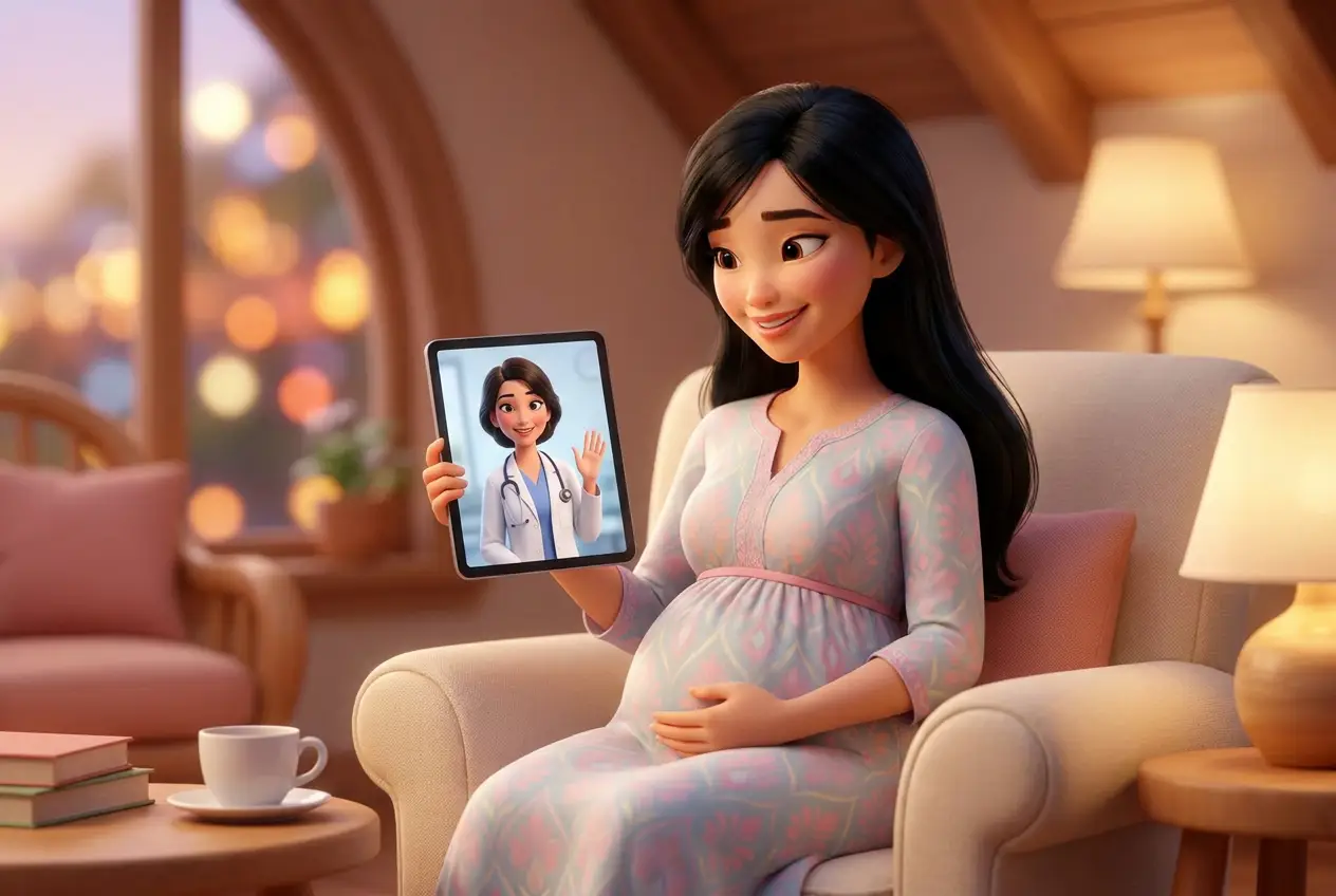 Mẹ bầu gọi video hỏi đáp cùng bác sĩ