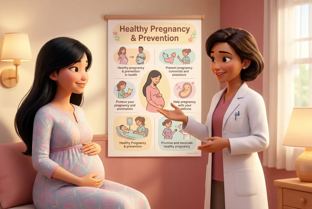Bác sĩ giải thích dự phòng cho mẹ bằng biểu đồ thân thiện
