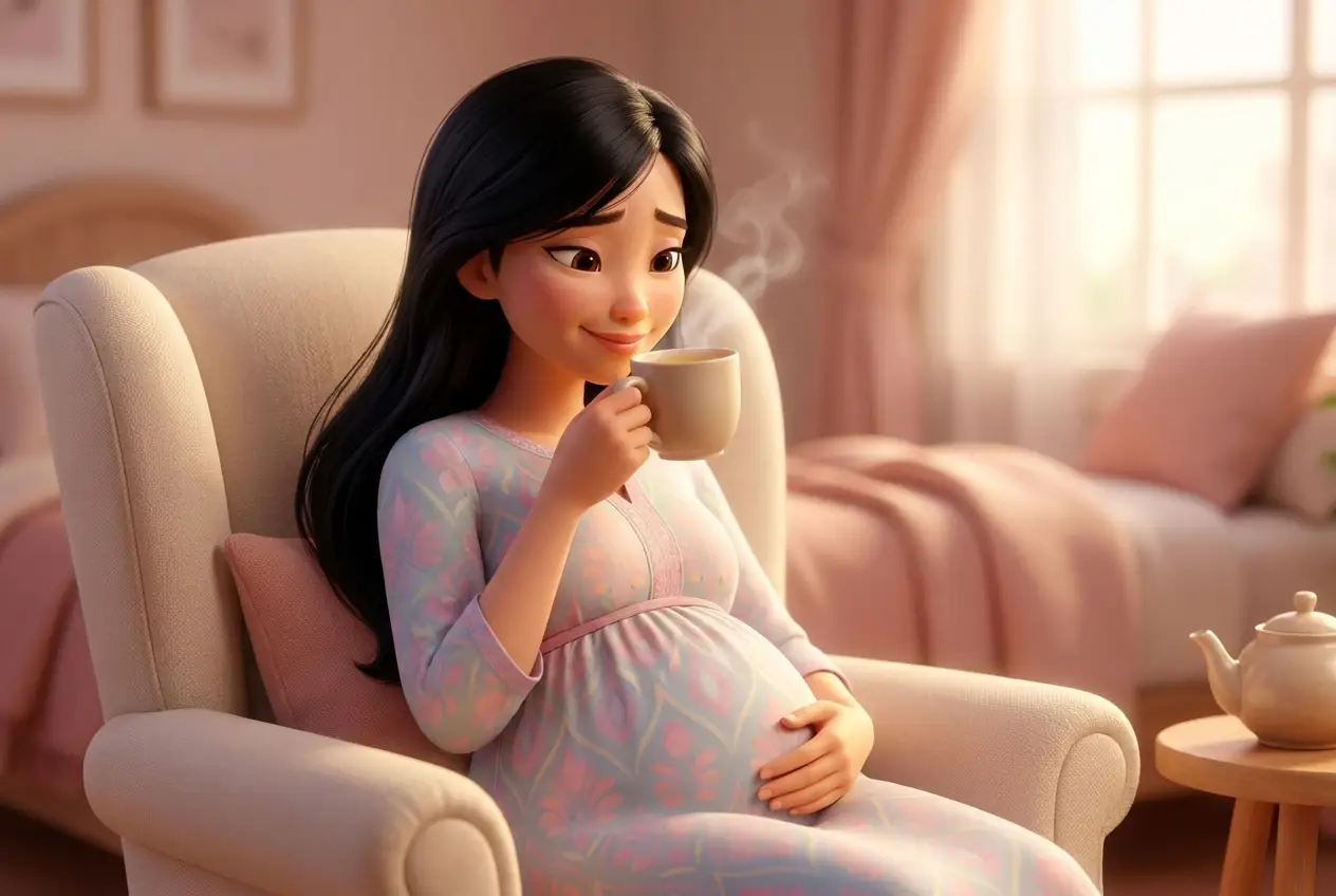 Mẹ bầu ốm nghén nhẹ, nhấp trà gừng ấm